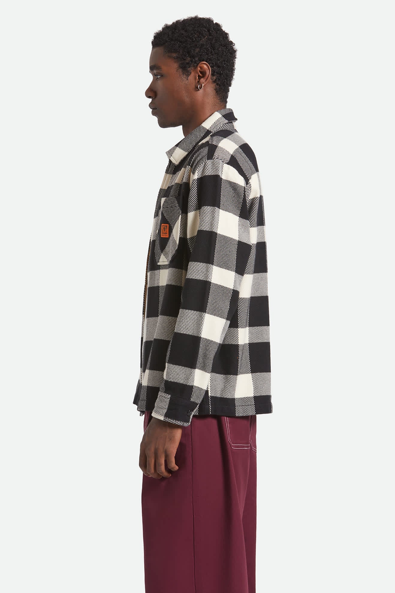 Union Full Zip Flannel - Off White/Black