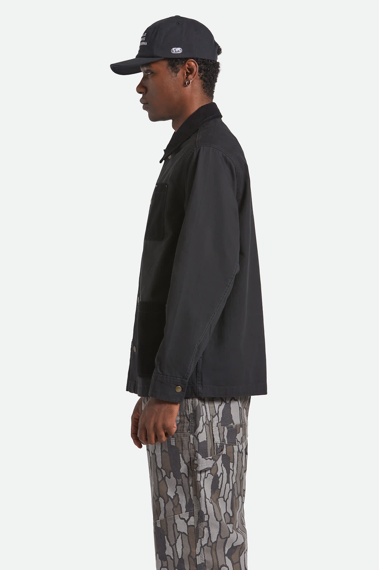 Herringbone Lightweight Chore Coat - Black Herringbone