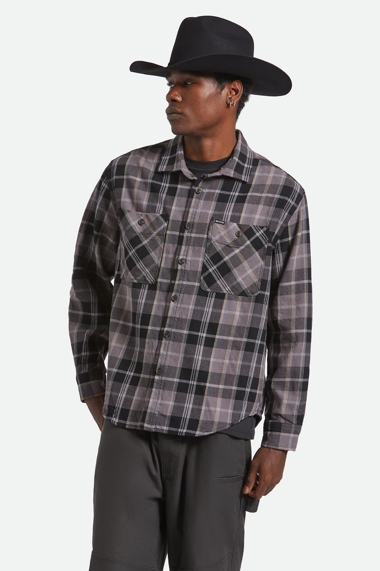 Vintage Wash Flannel - Black/Charcoal Beige/Slate