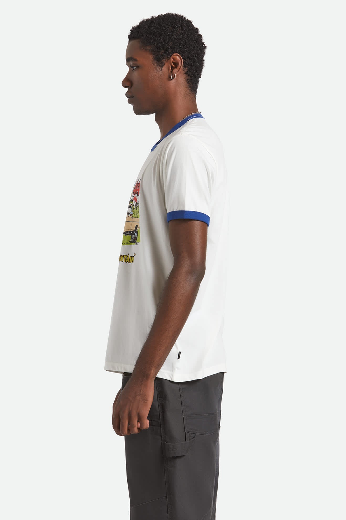 Ford King Of The Mountains S/S Ringer T-Shirt - Wimbledon White