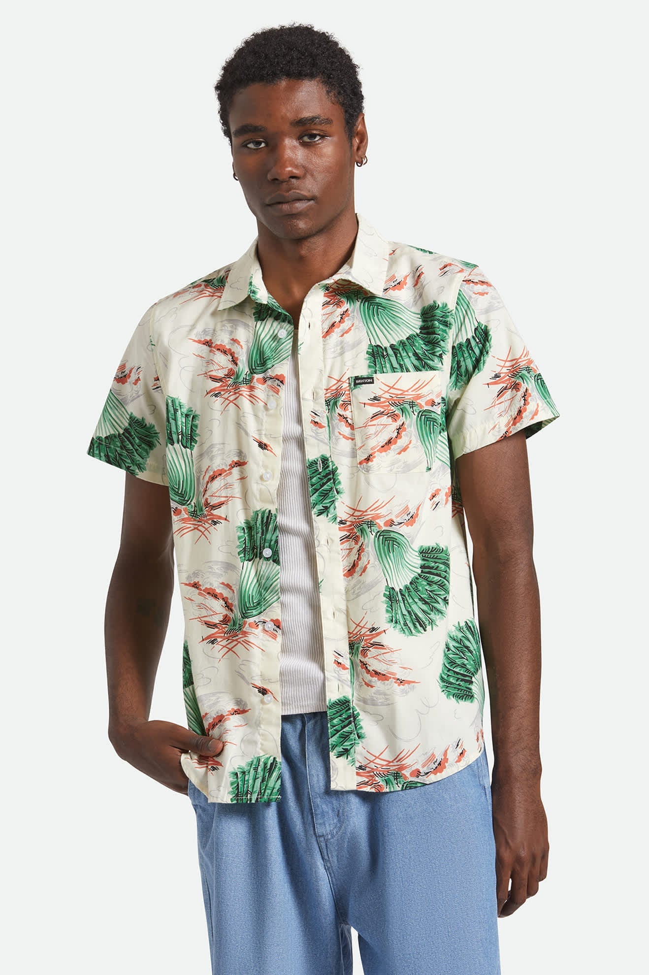 Charter Print S/S Shirt - Vintage Palm Print