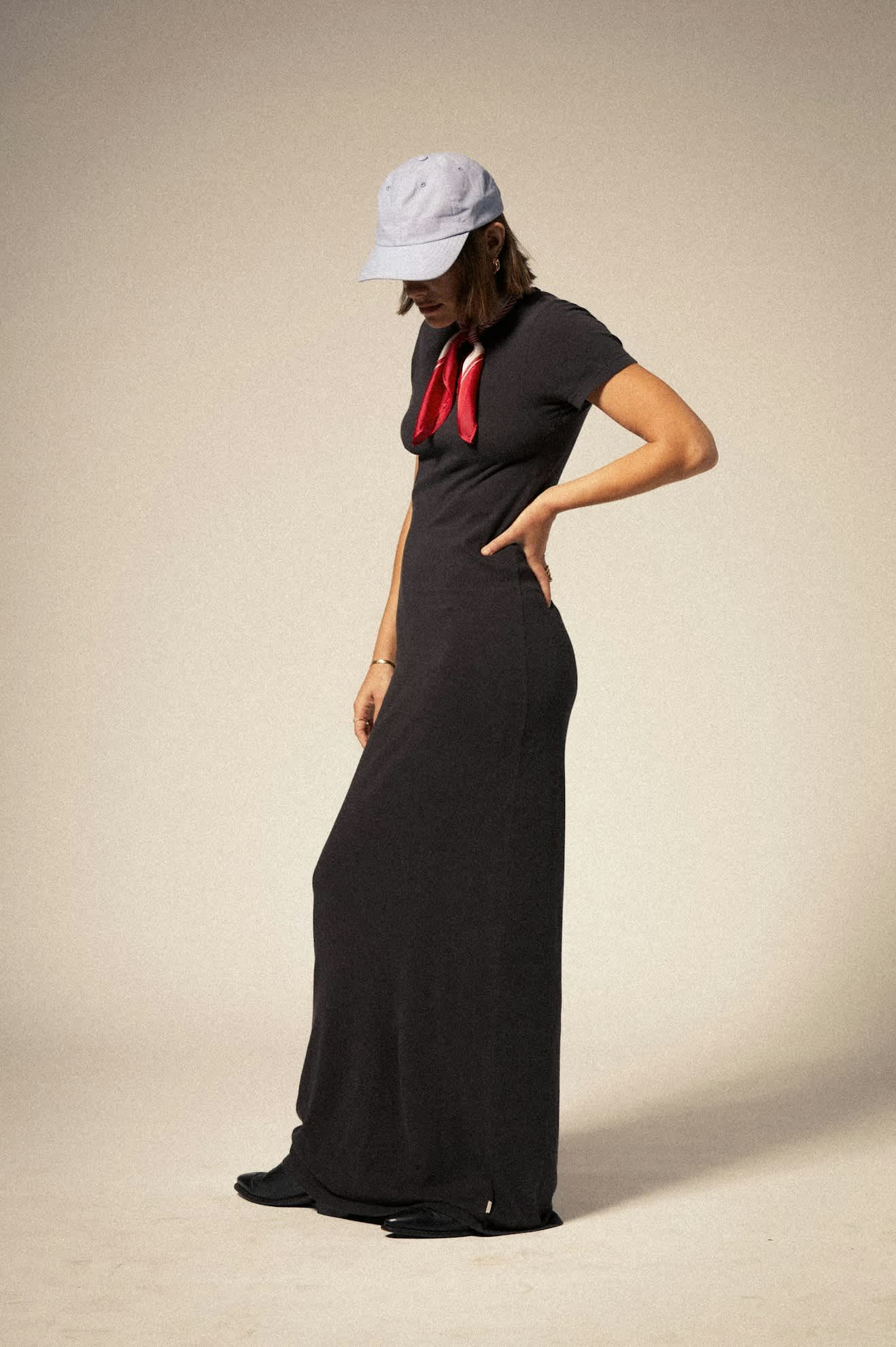 Carefree Organic Garment Dyed Slim Dress - Black