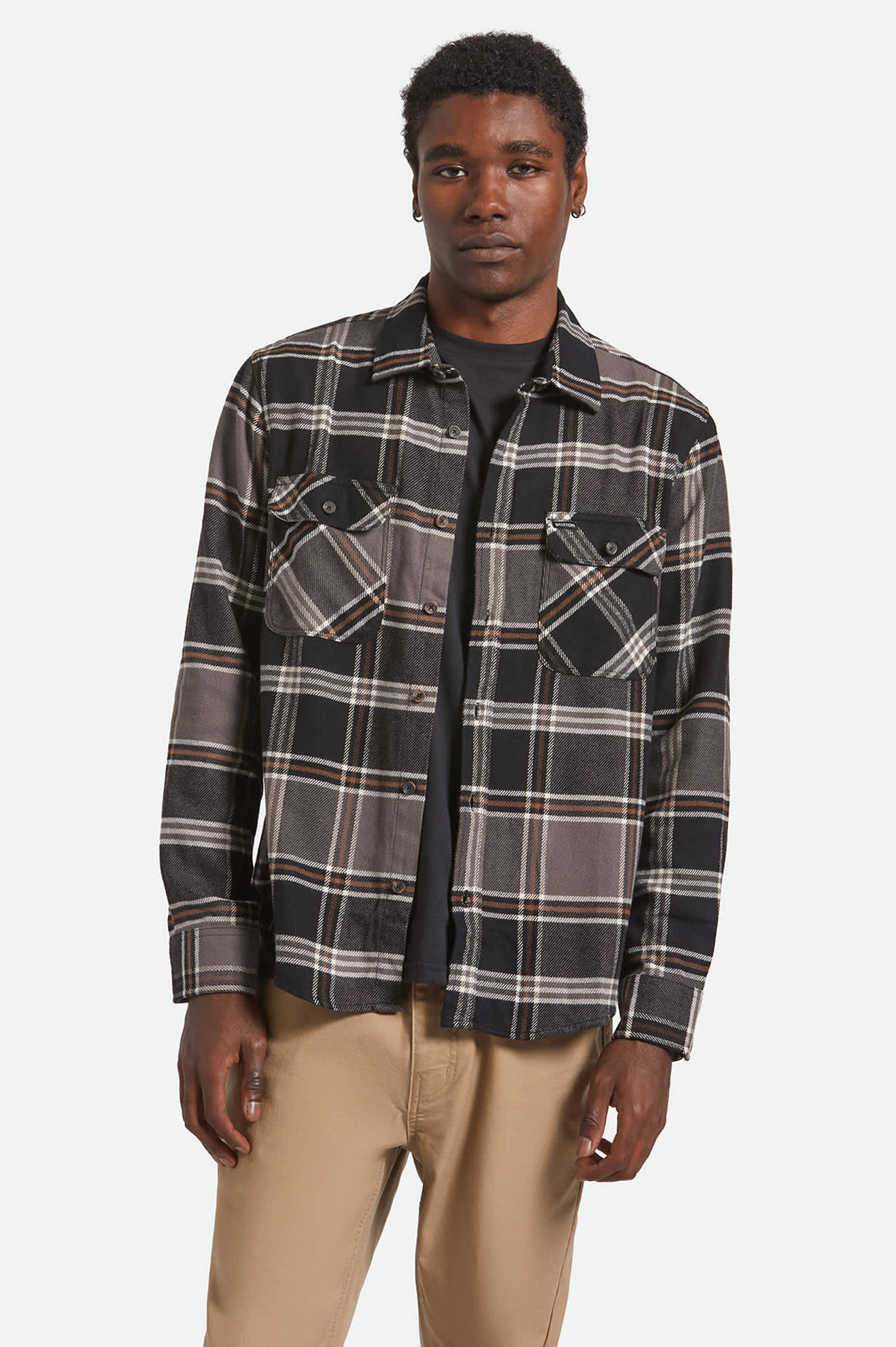Bowery L/S Flannel - Black/Charcoal/Pinecone