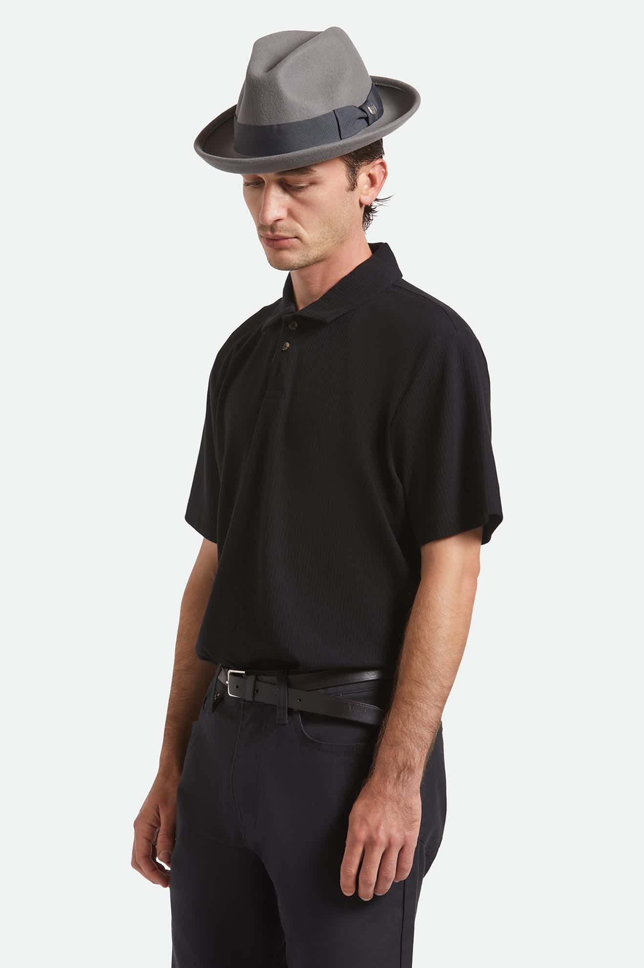 Horton Convertabrim Packable Fedora - Grey/Charcoal