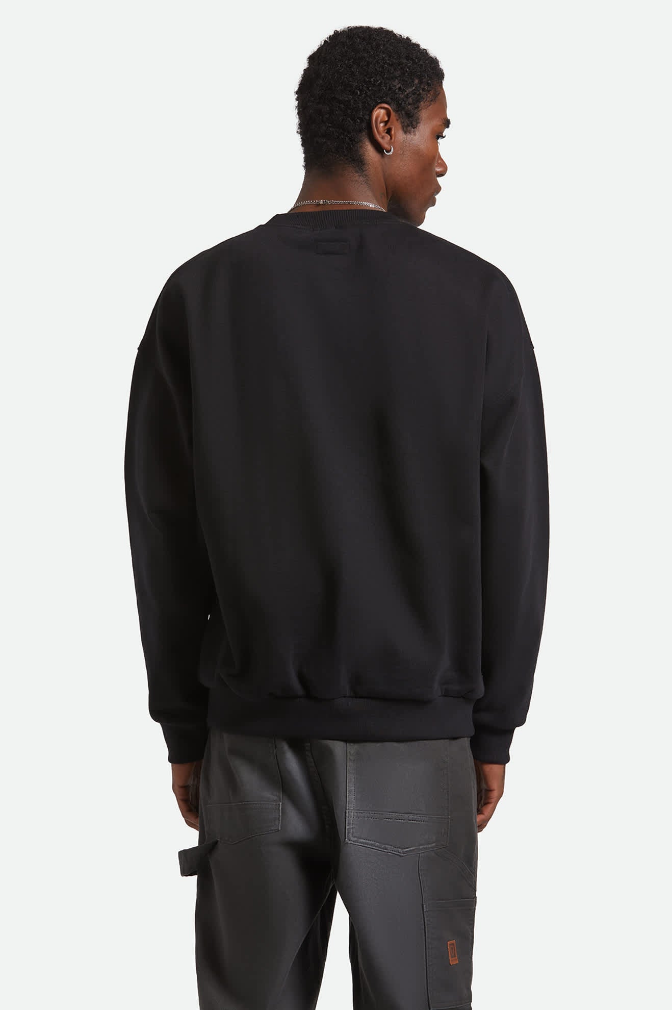 Embroidered Heavyweight Oversized Crew - Black