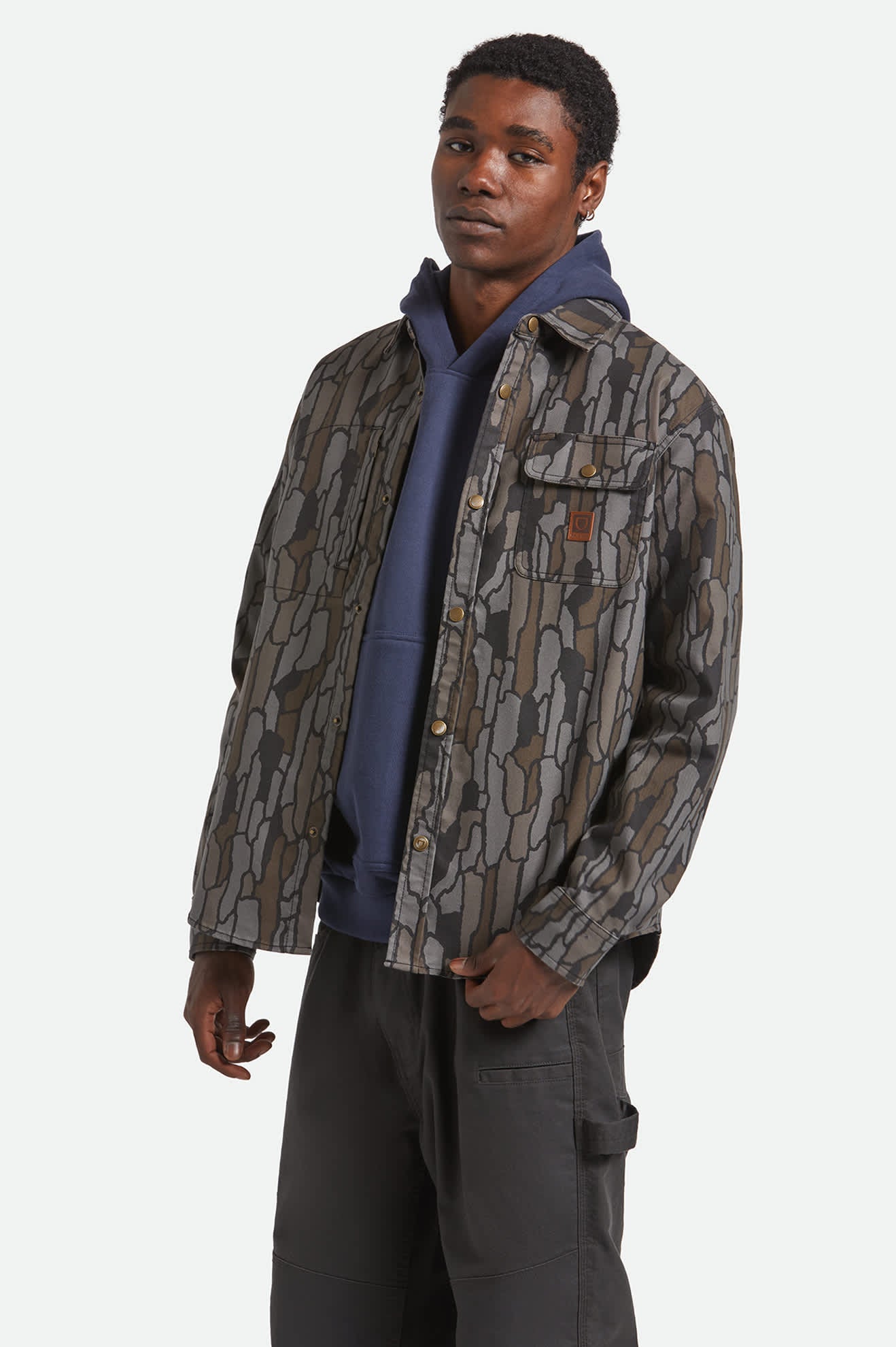 Builders Stretch L/S Overshirt - Bark Camo