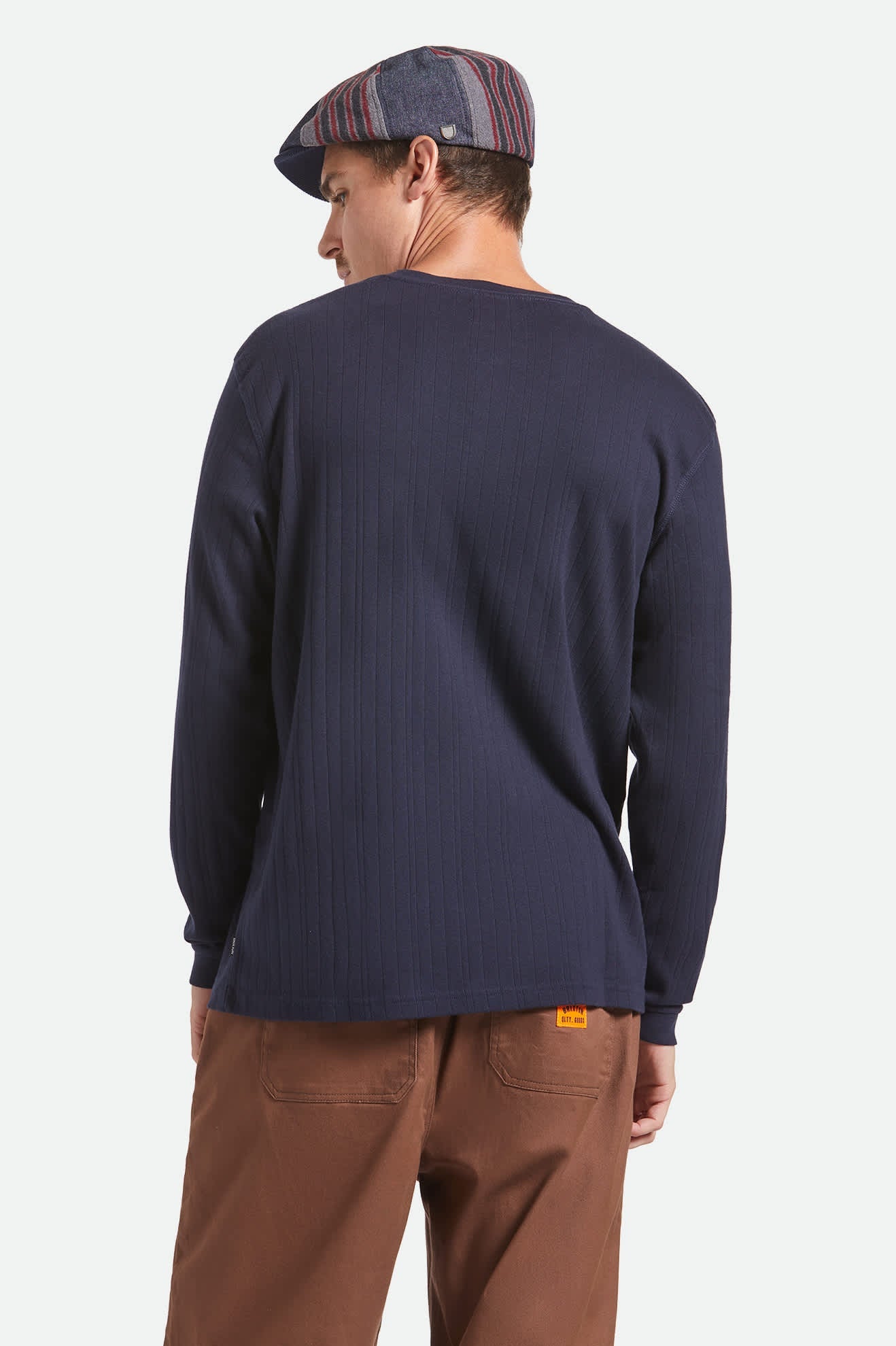 Vintage Ribbed L/S Henley - Washed Navy