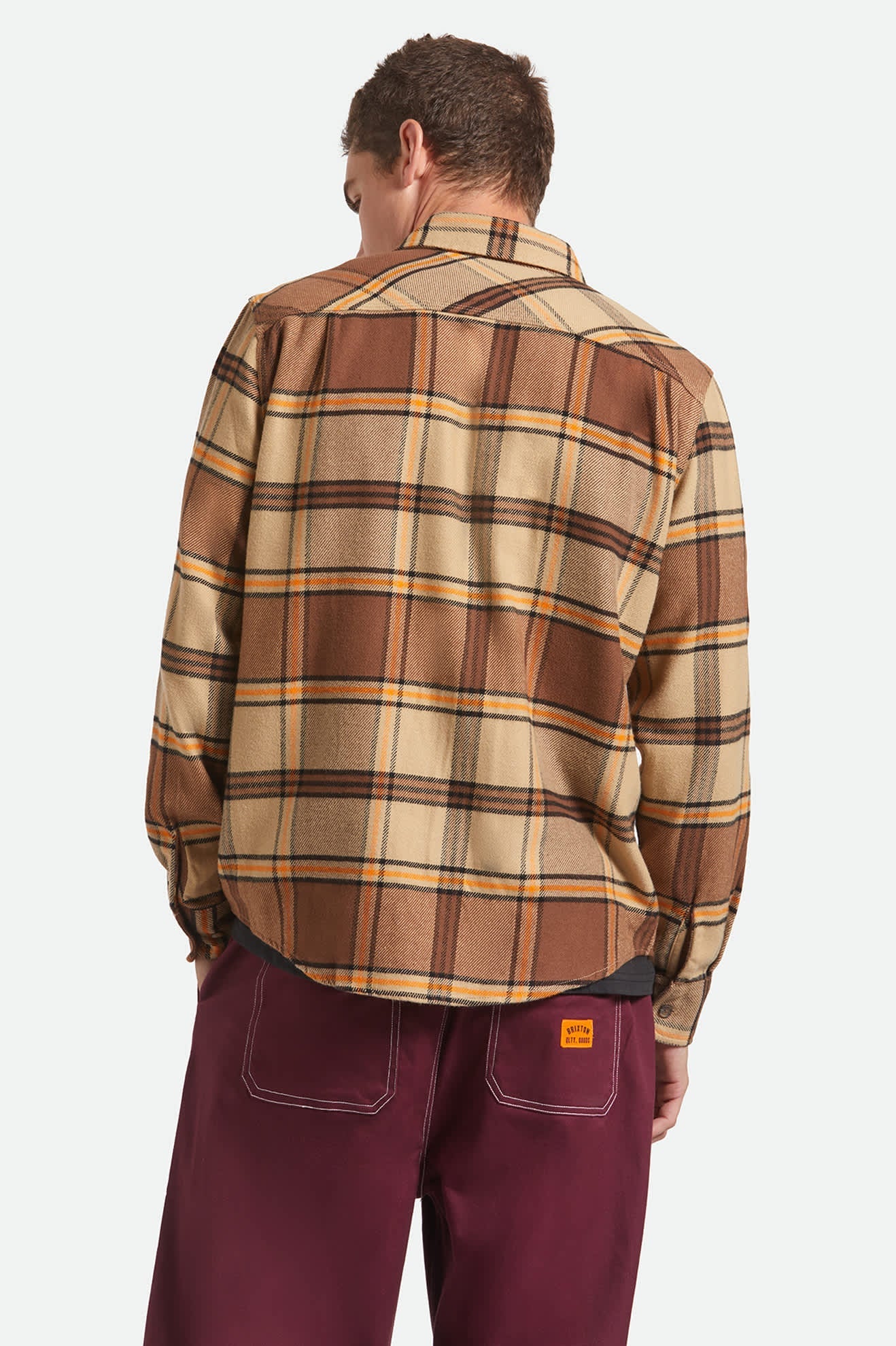 Bowery L/S Flannel - Sand/Pinecone/Solar Orange