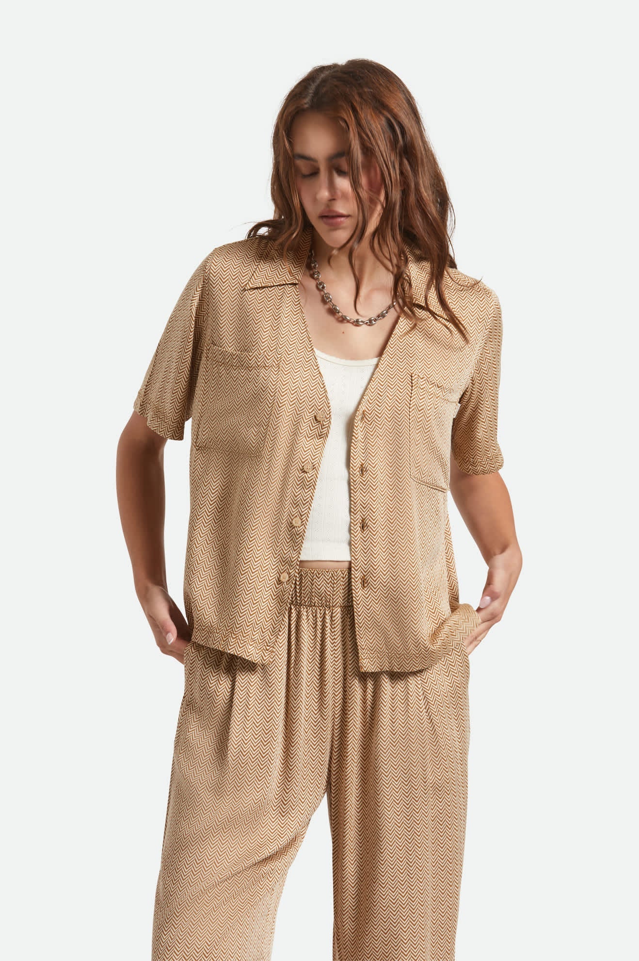 Hudson Lounge S/S Shirt - Washed Copper/Whitecap