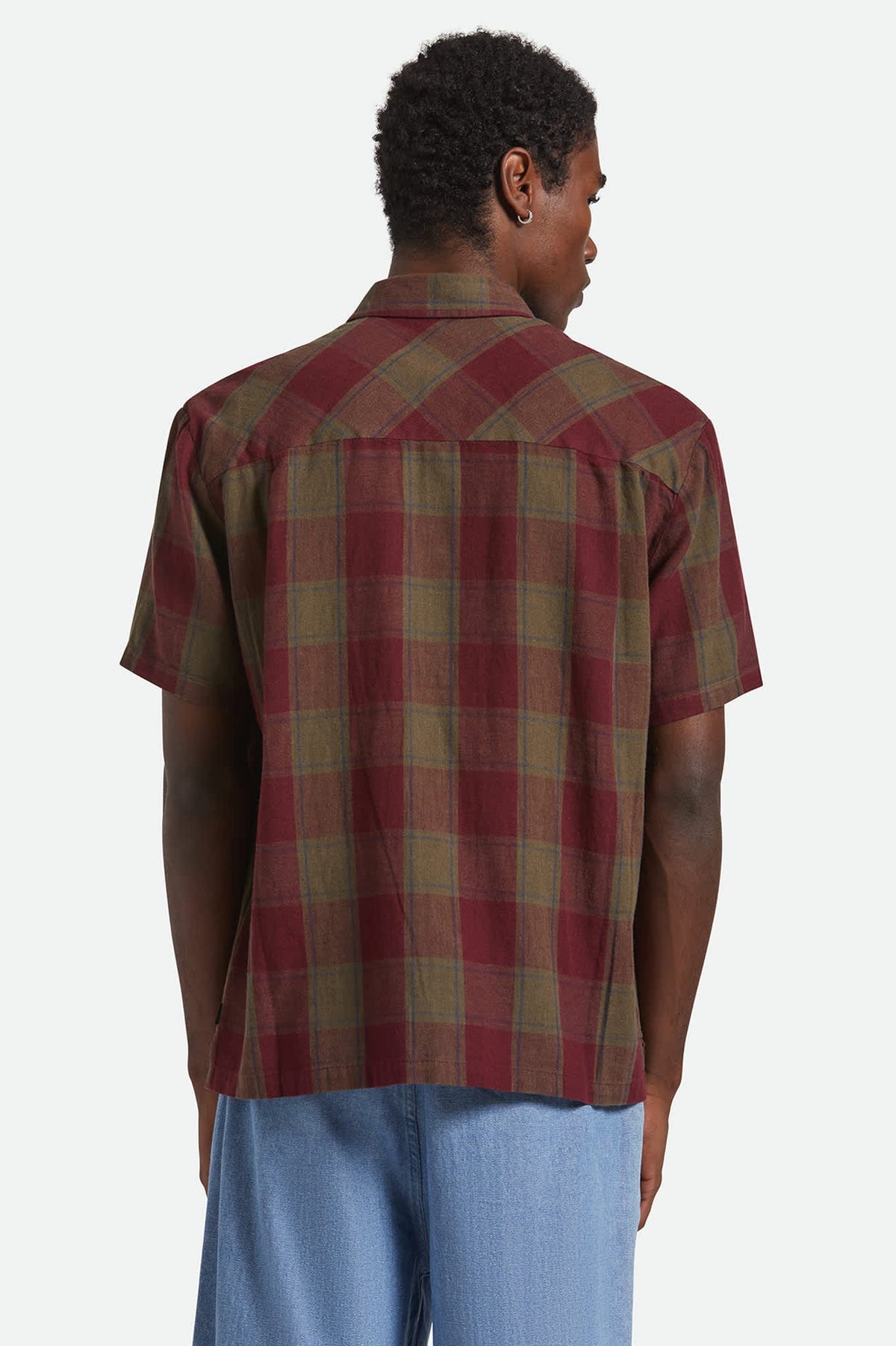 Cru Linen Blend S/S Shirt - Olive Surplus/Port