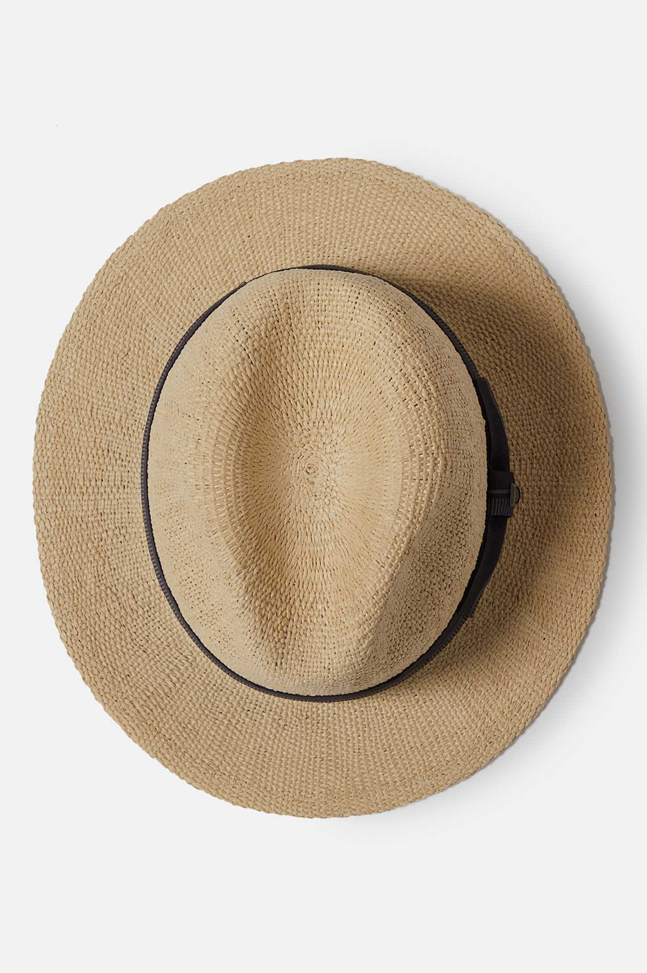 Roma Straw Fedora - Natural/Black