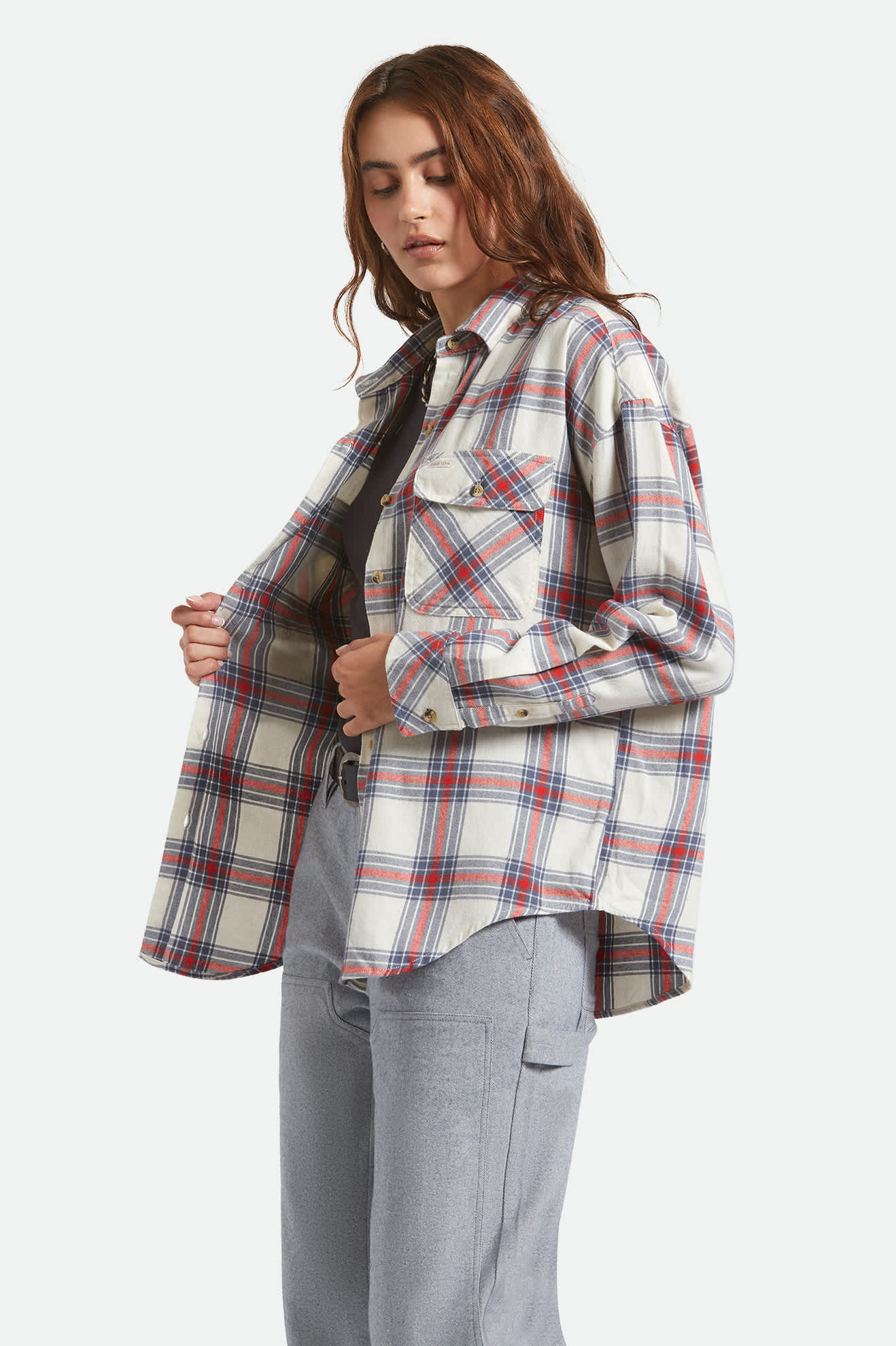 Bowery Vintage Overshirt - Off White/Berring Sea/Red