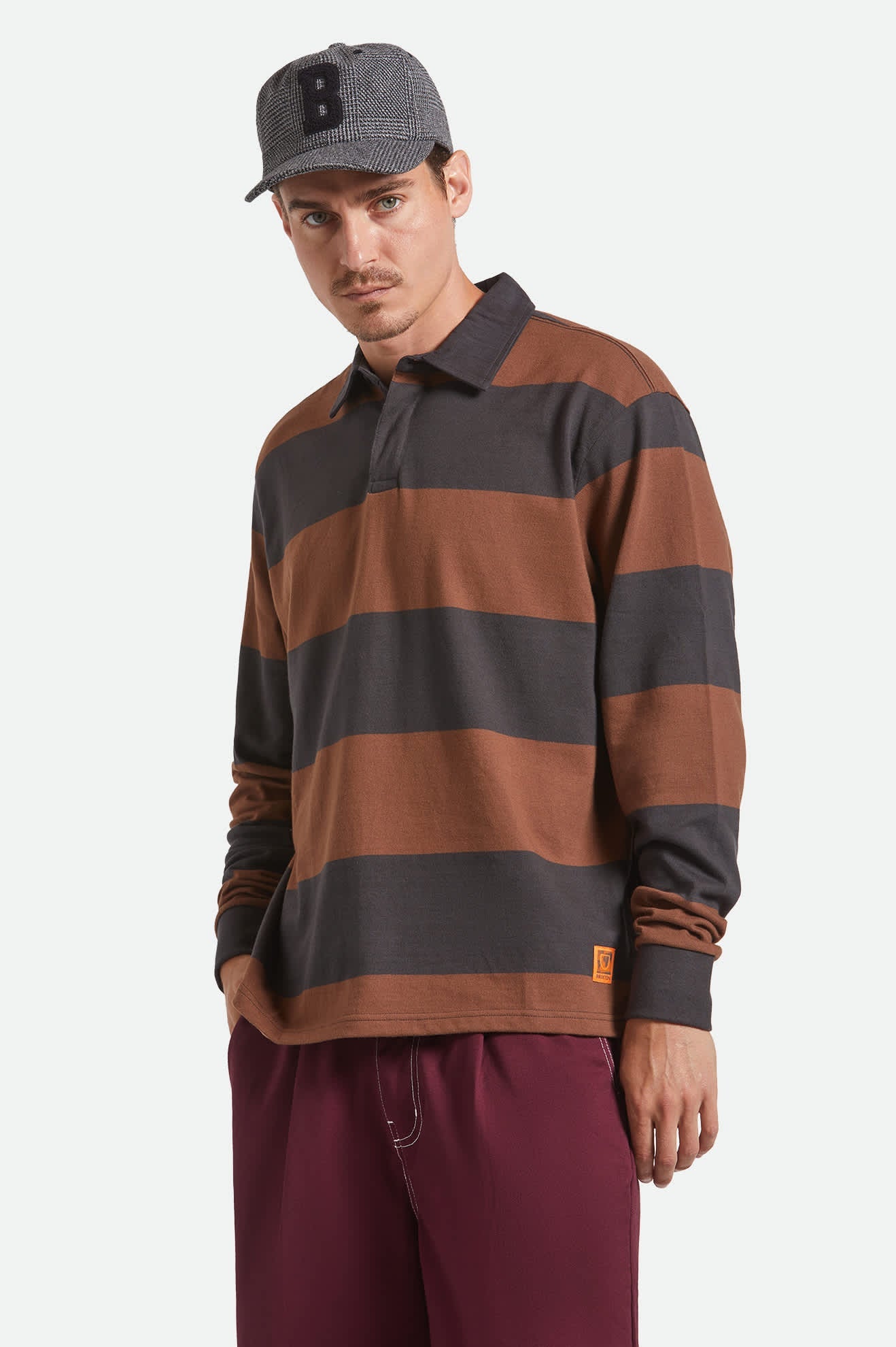 Union Heavyweight Rugby Polo - Washed Black/Pinecown Brown
