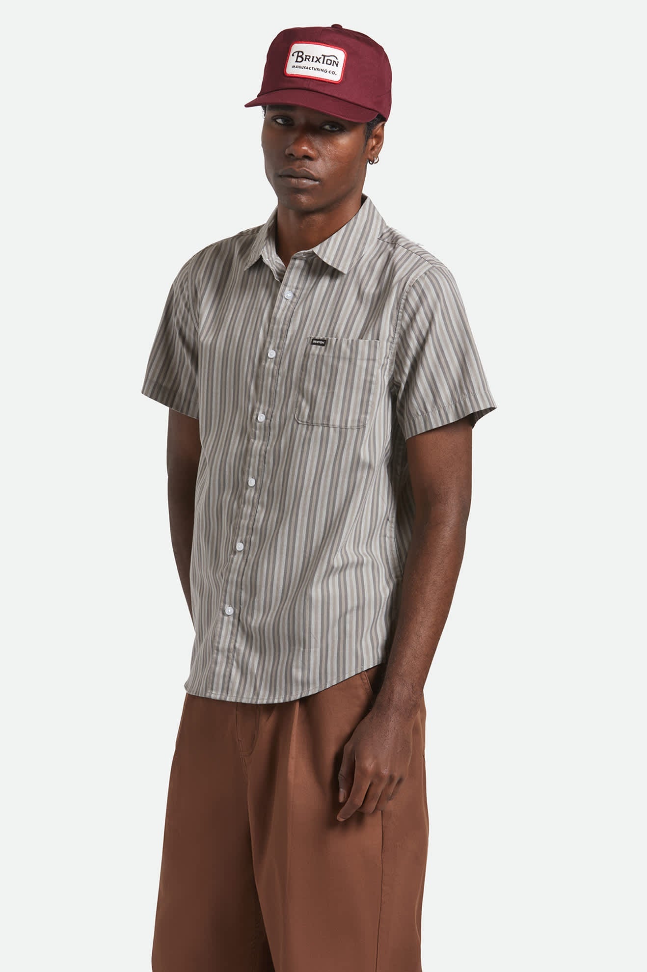 Charter Stripe S/S Shirt - Charcoal/Grey