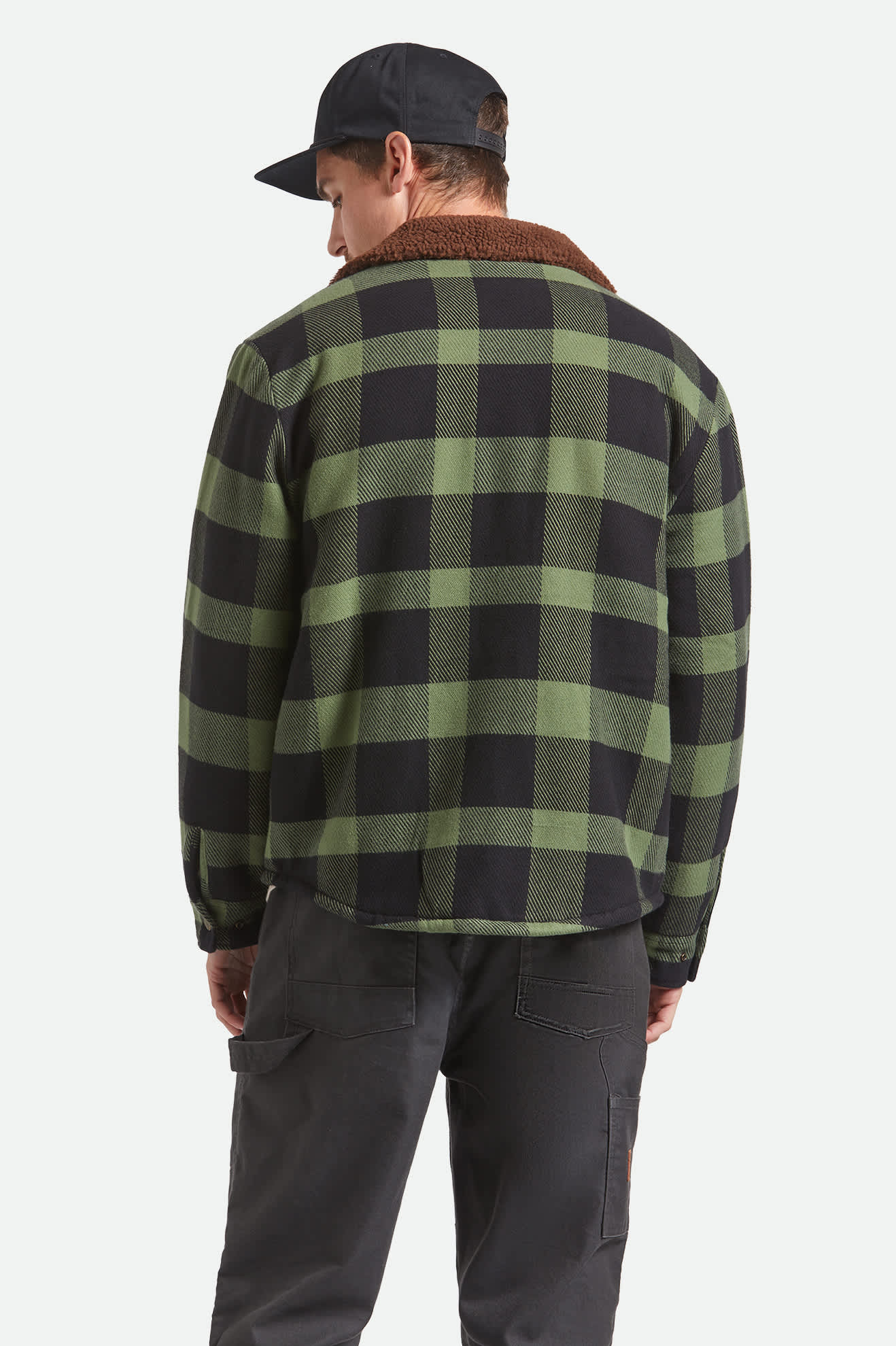 Durham Sherpa Lined Jacket - Black/Wild Green Flannel