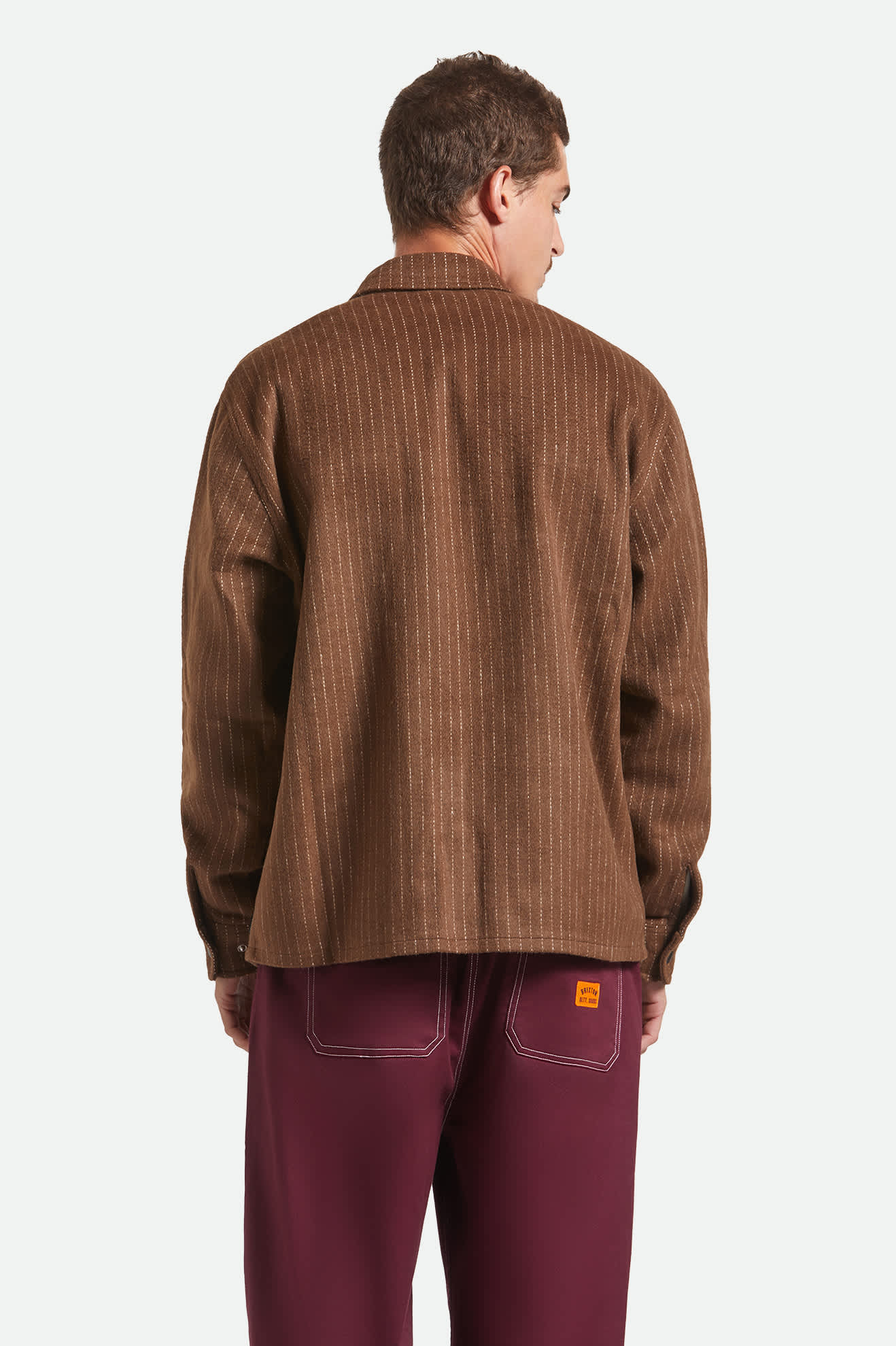 Selden Soft Brushed Flannel - Pinecone Brown Pinestripe