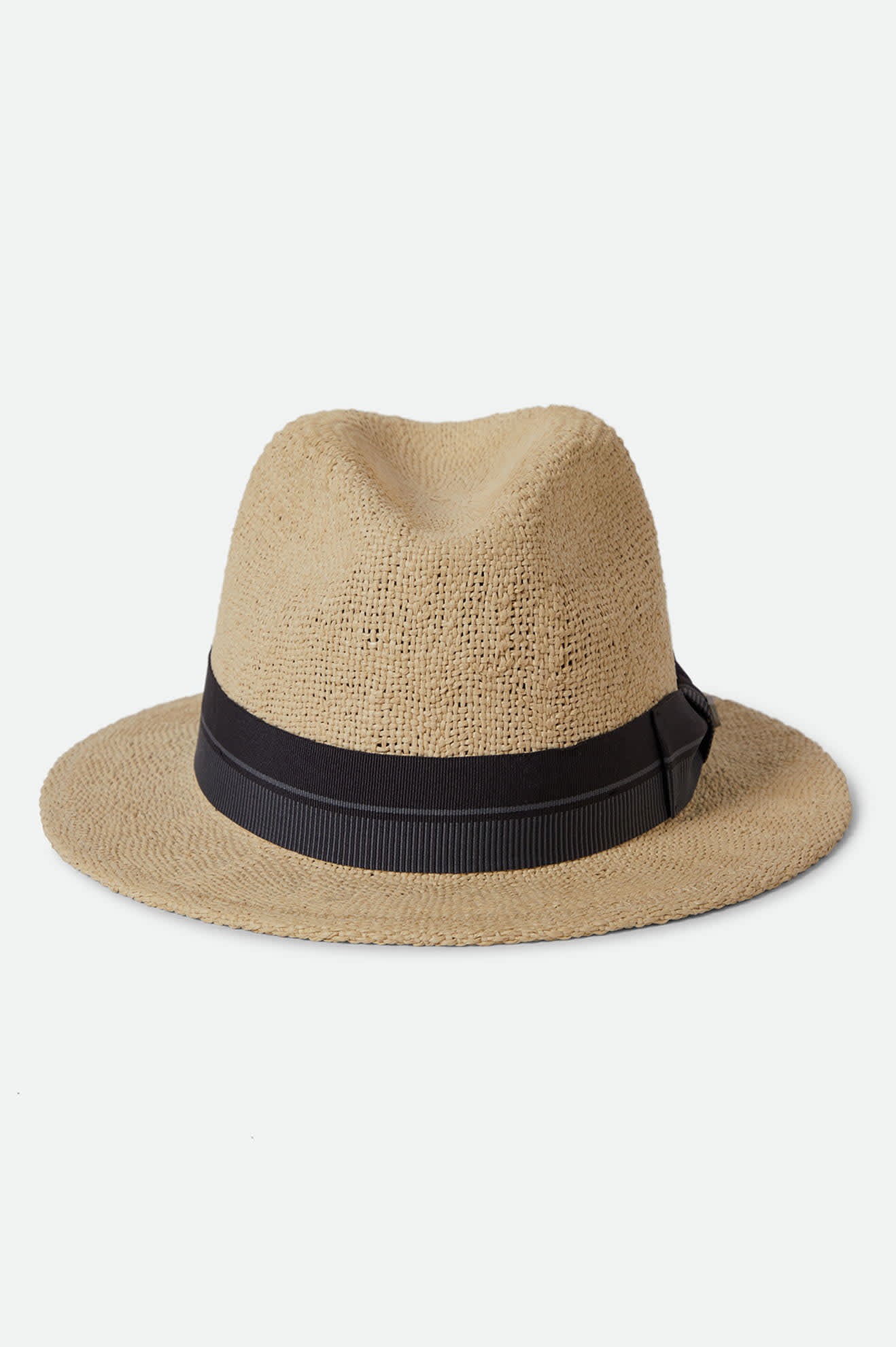 Roma Straw Fedora - Natural/Black