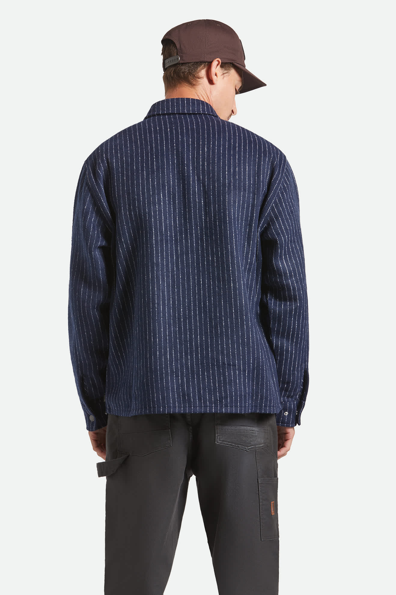 Selden Soft Brushed Flannel - Mood Indigo Pinestripe