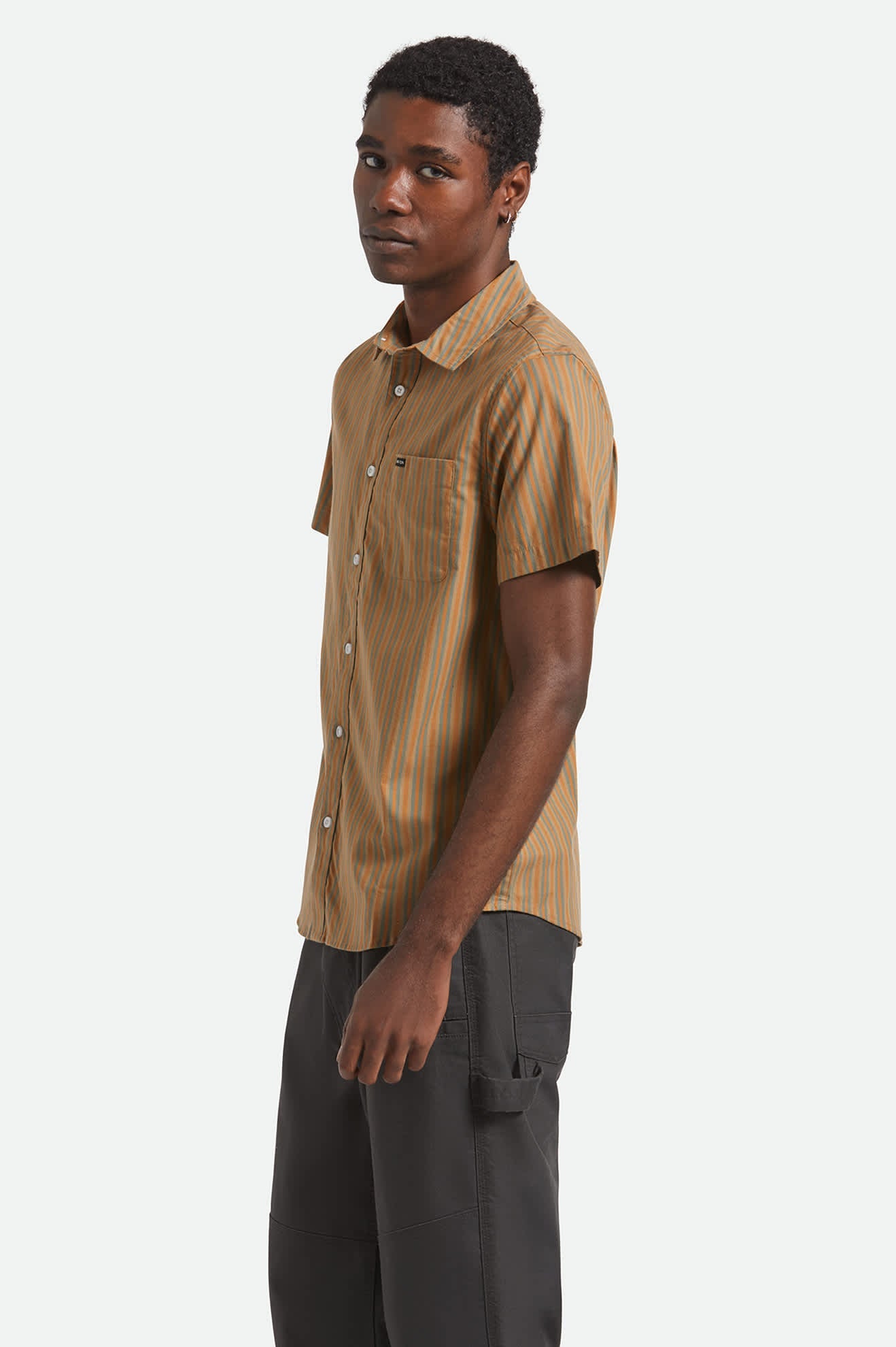 Charter Stripe S/S Shirt - Rustic Caramel/Night Sage