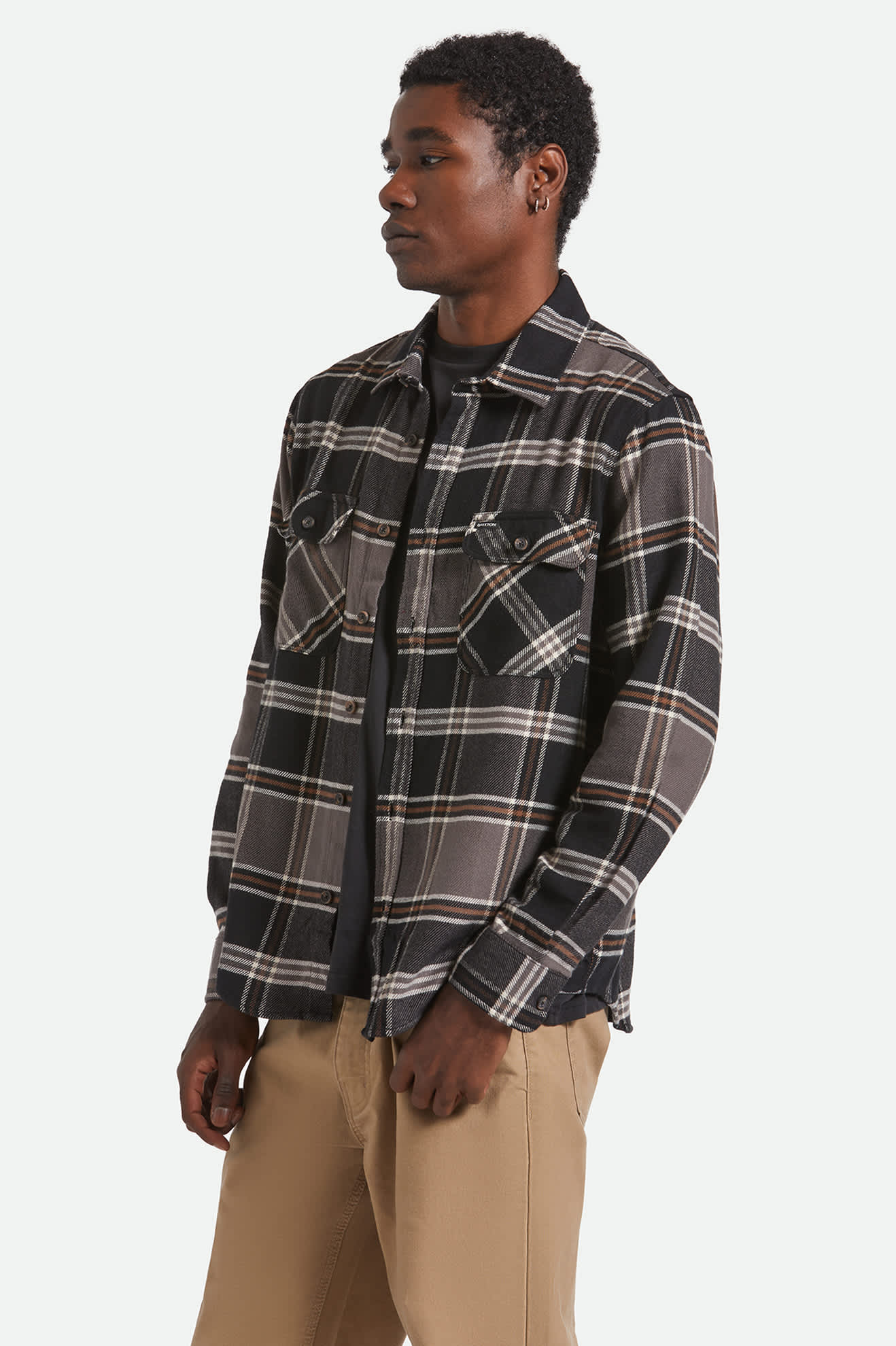 Bowery L/S Flannel - Black/Charcoal/Pinecone