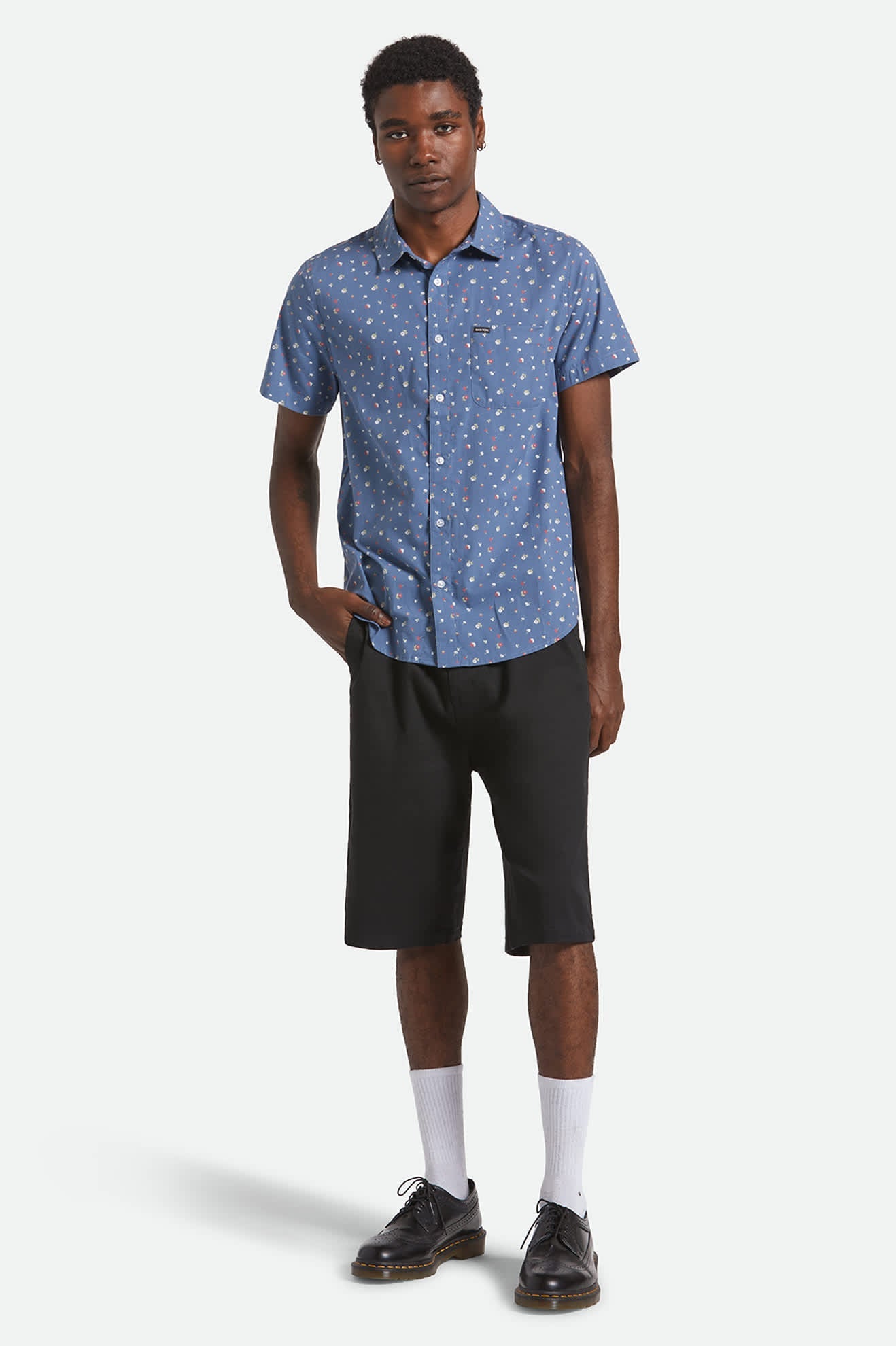 Charter Print S/S Shirt - Bering Sea/Micro Floral