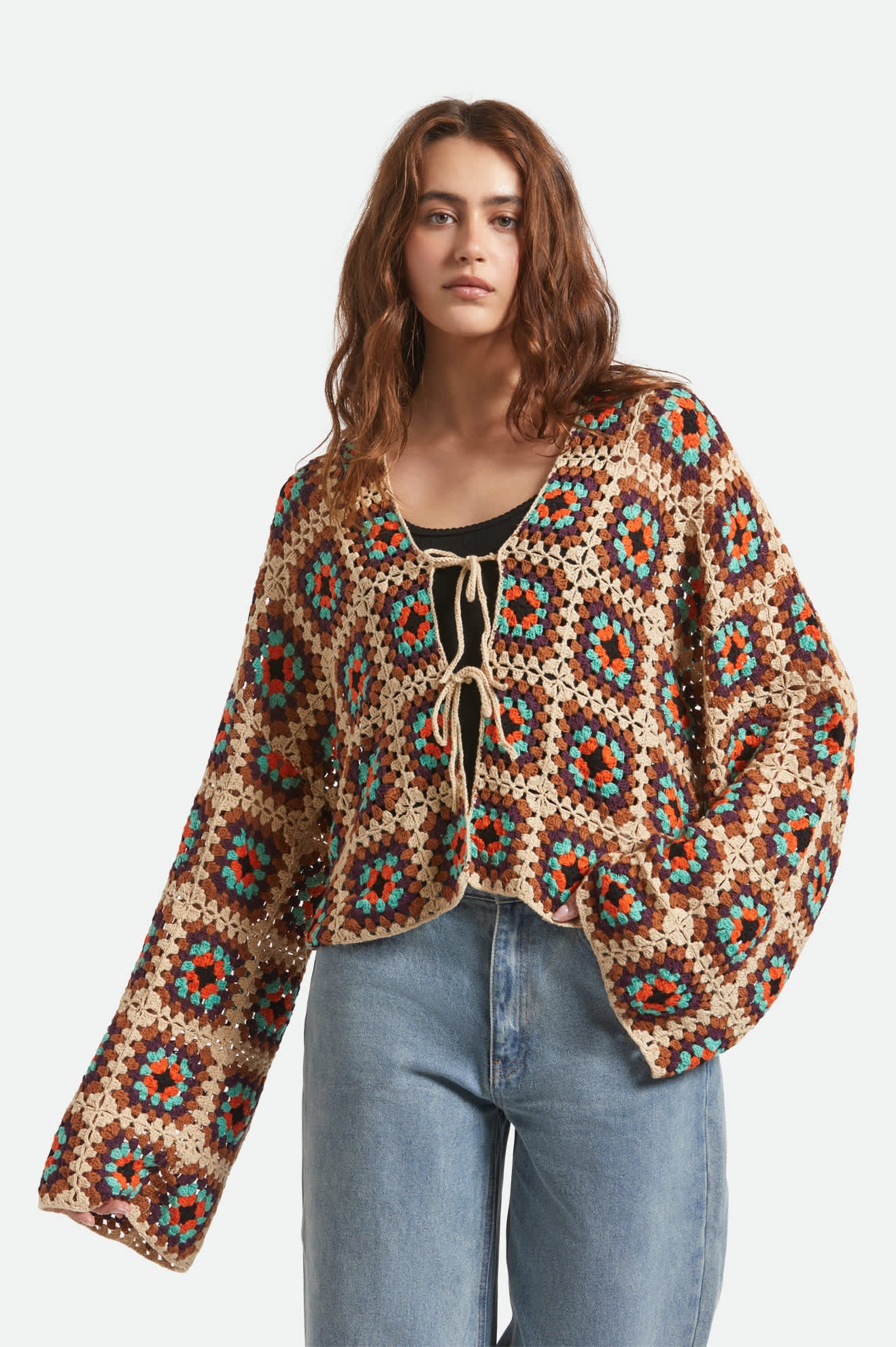 Crochet Knit Kimono - Multi Color