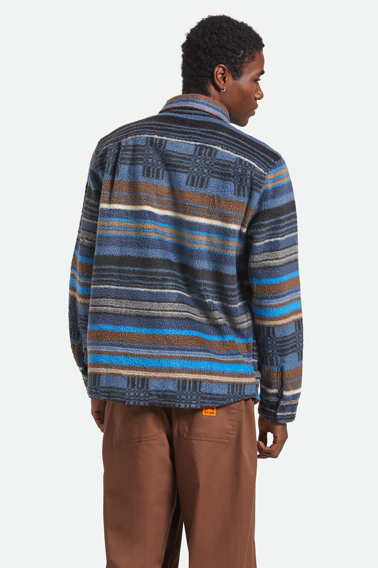 Bowery Arctic Stretch Fleece - Mood Indigo Blanket Stripe