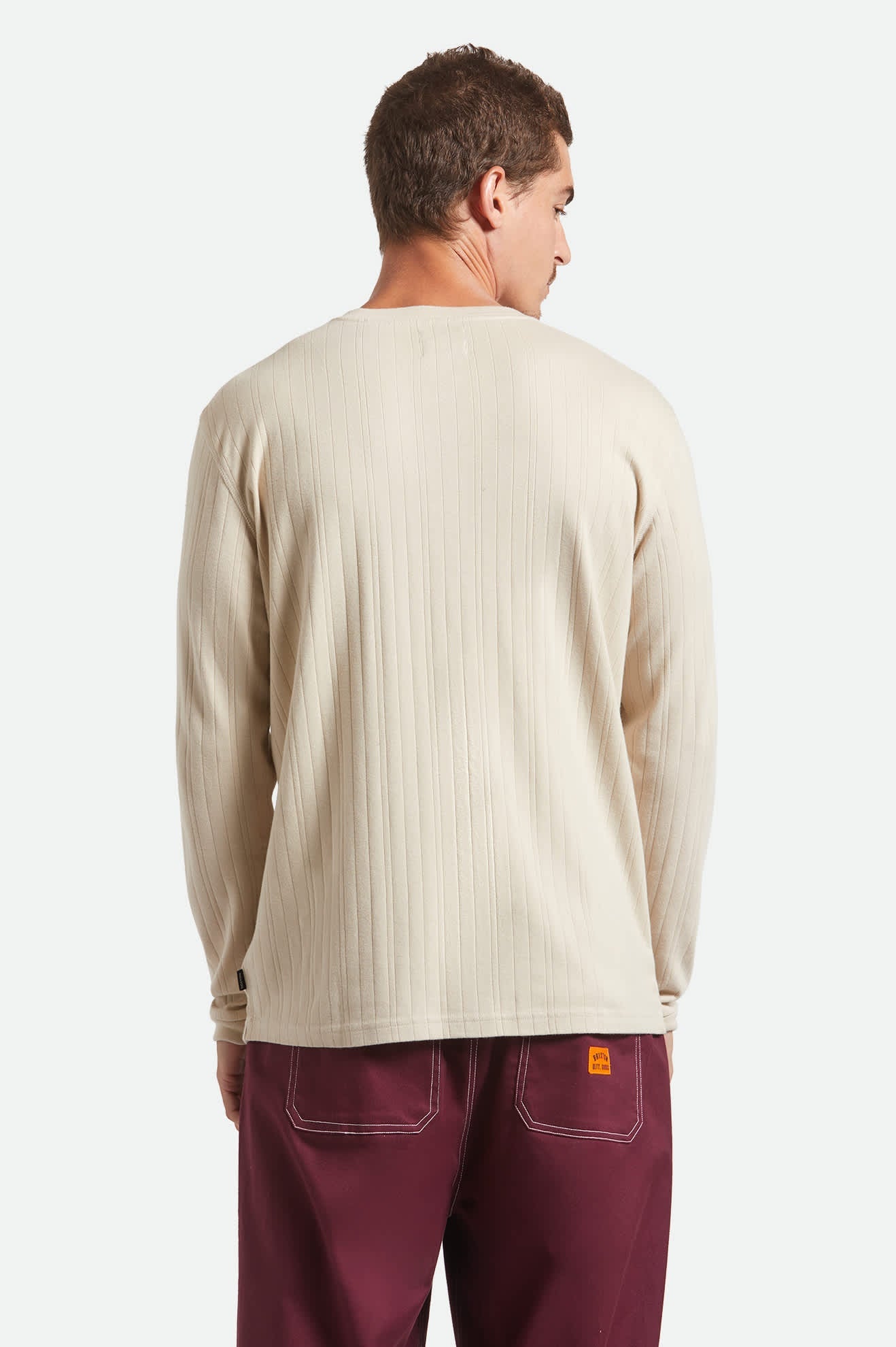 Vintage Ribbed L/S Henley - Beige