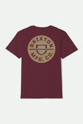 Crest II S/S Standard T-Shirt - Burgandy/Tobacco/Sand