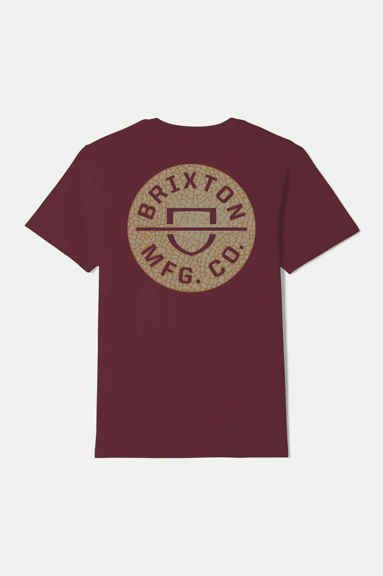 Crest II S/S Standard T-Shirt - Burgandy/Tobacco/Sand