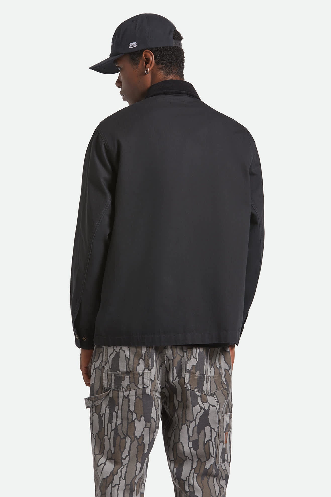 Herringbone Lightweight Chore Coat - Black Herringbone